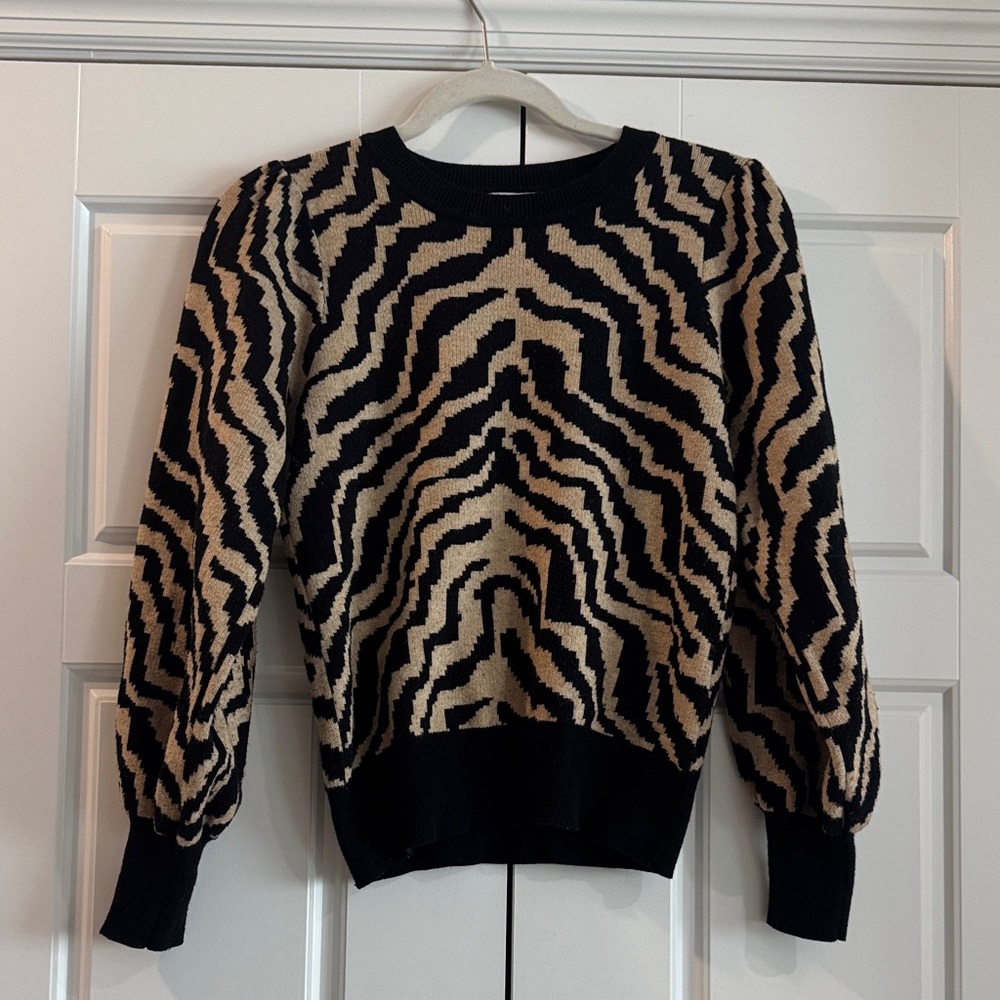 Moodie Black and Tan Animal Print Sweater